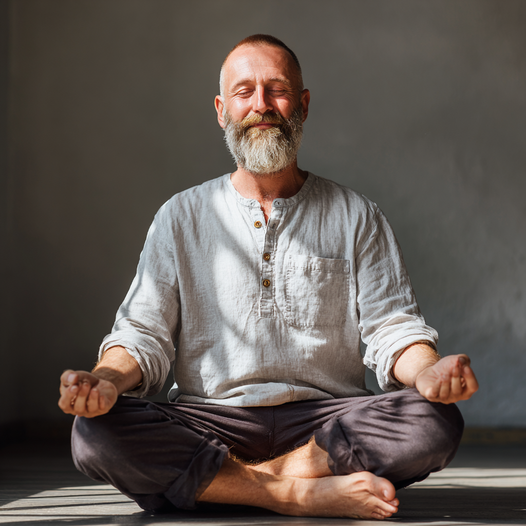 Romanian adults of different ages demonstrating proper compensatory movement techniques and functional body alignment during yoga practice